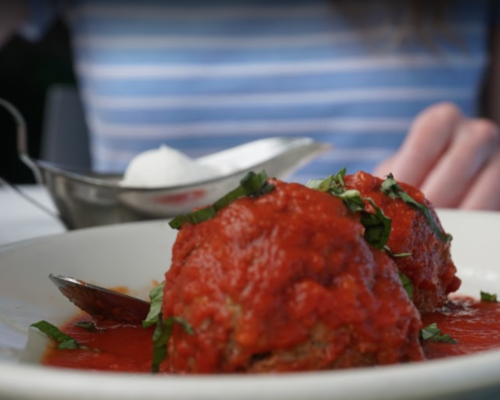 Meatballs with red sauce